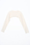 Ecru Cotton Long Sleeve Stand Collar Crop Underwear - 4