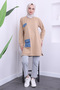 Mink Denim Detailed Crew Neck Two Thread Tunic - 2