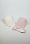 2-Piece 100% Cotton 8-Layer Muslin Baby Girl and Boy Baby Drool and Feeding Bib with Pacifier Strap *Pink*Ecru - 2