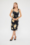 Women's U Neck Mistress Printed 2 Yarn Midi Length Dress - 6
