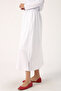 White Slit Long Combed Cotton Skirt Lining - 2