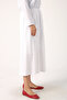 White Slit Long Combed Cotton Skirt Lining - 3