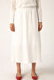 Ecru Slit Long Combed Cotton Skirt Lining