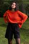 Orangefarbener Basic-Pullover mit Fahrradkragen MG1264