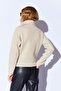 Cotton Soft Texture Zippered Half Fisherman Collar Women's Sweater Stone |   Mkw539429-01 - 5