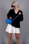 Black Oversize V-Neck Knitwear Sweater Mg1440 - 7