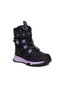 Durable, Orthopedic, Fur, Velcro, Black-Lilac Girl's Boat Shoes - 2