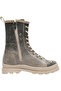 Women's Vegan Leather Gray Zippered Long Boots - London Is Calling Design - 4