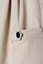 Light Beige Cotton Epaulette Detailed Snap Fasten Cargo Trousers - 5