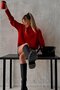 Mad Girls Red Turtleneck Sweater Mg1252 - 5
