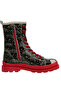 Women's Vegan Leather Black Zippered Long Boots - Small Talk Design - 5