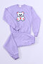 E14 Model Girls' Tracksuit Set with Teddy Bear Print and Ribbons - 3