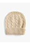 Hair Knitted Beret with Folded Edges - 3