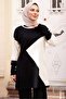 Black Asymmetrical Print Tunic and Pants Set - 1264 - 3
