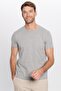 Men's Slim Fit Slim Fit Cotton Soft Texture Lycra Flexible Fabric Basic Gray Crew Neck T-Shirt - 2
