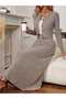 Women's High Waist Long Skirt Button Detailed Blouse Raised Camisole Double Suit