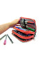 Pencil Case Butterfly Kawai Organizer Pencil Case Vegan Leather Three Compartment Pen Holder -Pink - 4