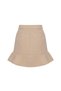 Women's Beige Color Mini Skirt with Flounce Hem - 4