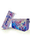 Pencil Case Butterfly Kawai Organizer Pencil Case Vegan Leather Three Compartment Pen Holder -Purple - 2
