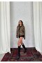 Women's Brown Leopard Patterned Bearded Cardigan - 5
