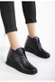 Genuine Leather Women's Comfort Light Orthopedic Sole Rubber Lace-Up Black Women's Boots - 2