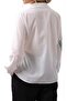 Women's White Face Print Pattern Cotton Shirt - 3