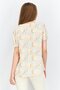 Women V-Neck Short Sleeve Allover Print Top, Yellow Combo - 3