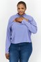 Design Women Curve Fit High Neck Long Sleeve Textured Top, Purple