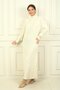 Round Neck Collar Zipper Long Sleeve Knitwear Dress - 3