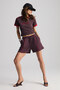 Katarına Women's Organic Cotton Contrast Stripe Purple Tracksuit Set - 4