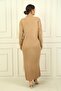Round Neck Collar Zipper Long Sleeve Knitwear Dress - 4