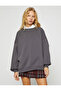 Crew Neck Sweatshirt Oversize Long Sleeve Fleece Inside - 3