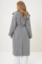 Gray-Gray Jacket with Collar, Pockets, Lining, Belt Tie, Cashmere Coat Alc-X13274 - 6