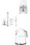 50's Style White Kettle & Filter Coffee Machine and Hand Blender Set