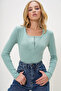 Women's Green Snap-on Camisole Blouse MDS-345-BLZ