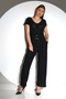 Women's Black Color Glitter Jumpsuit - 2