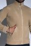 Men's Standard Fit Stand Collar Full Zipper Beige Fleece - 7