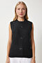 Women's Black Bow Knitwear Sweater Pf00079 - 3