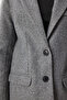 Women's Anthracite Leather Detailed Winter Blazer Jacket Fn03405 - 5
