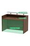 Modern Reception Desk White with Glass Top Desk Office Reception Table-140Cm (Dark Brown) - 5