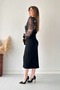 Spring Chiffon Pencil Dress Black - 3