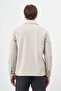 Men's Beige Knitted Polo Collar Jacquard Pattern No Slits Slim Fit Classic Coat 1007245160 - 5