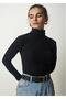 Women's Long Sleeve Ribbed Turtleneck Knitted Blouse