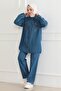 Pocketed Stone-Detail Denim Set Blue 19207 - 3