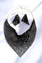 Shal Model Armor Metal Design Necklace Earring Set - 3