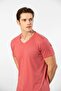 Men's Short Sleeve V-Neck T-Shirt, 50% Cotton, 50% Modal - 2