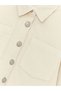 Beige basic long sleeve velvet shirt jacket for girls by hera fashion - 3