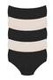 5 Pieces of Mixed Color Non-Marking Seamless Laser Cut Invisible Panties, Cotton Mesh, (3 black, 2 skin)