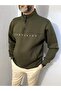 Three Thread Thick Winter Fishing Collar Half Zip Sweatshirt - 4
