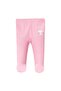 Rabbit Printed Baby Girl Snap-On Bodysuit and Booties Bottom Three-Piece Double Set - 6